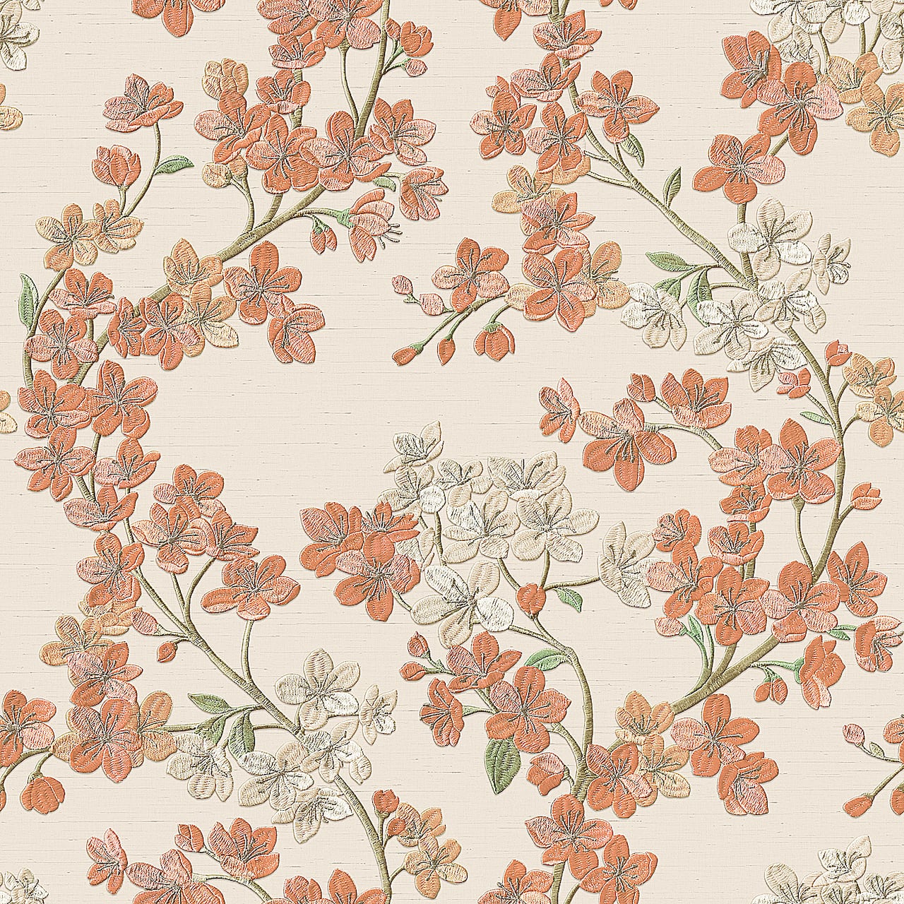 Designs Direct Embroidered Cherry Bloom Wallpaper